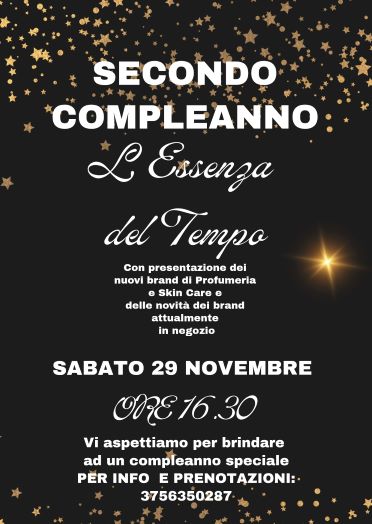 SECONDO COMPLEANNO DELL' ESSENZA DEL TEMPO
